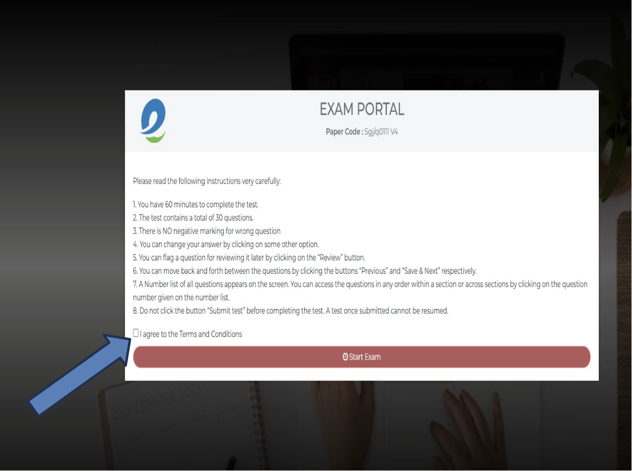 Start Test Screenshot